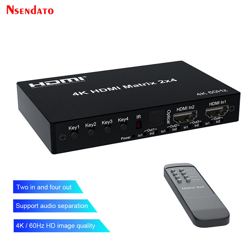 Hdmi Matrix Switch - 4K 60Hz HDMI Matrix 2x4 For
