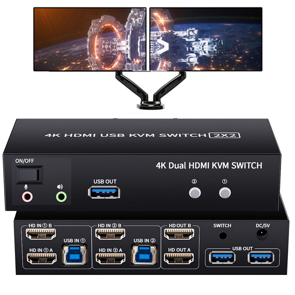 Dual Monitor HDMI KVM Switch 2 - Hdmi Matrix Switch review and price