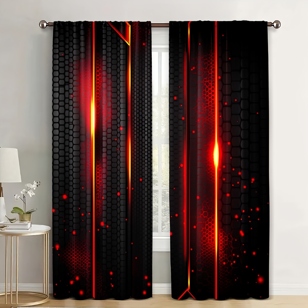 2pcs Lava Curtains Black Red C - Office And Tech review and price