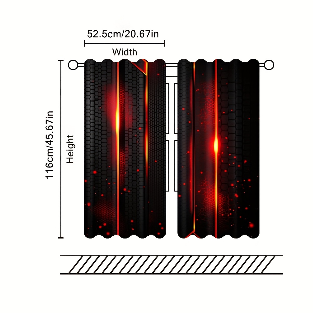 2pcs Lava Curtains Black Red C - Office And Tech review and price